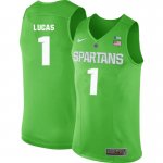 Men Michigan State Spartans NCAA #1 Kalin Lucas Green Authentic Nike 2020 Stitched College Basketball Jersey MD32I37PS
